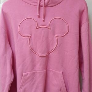 H&M Pink Embossed Mickey Hoodie Sweater